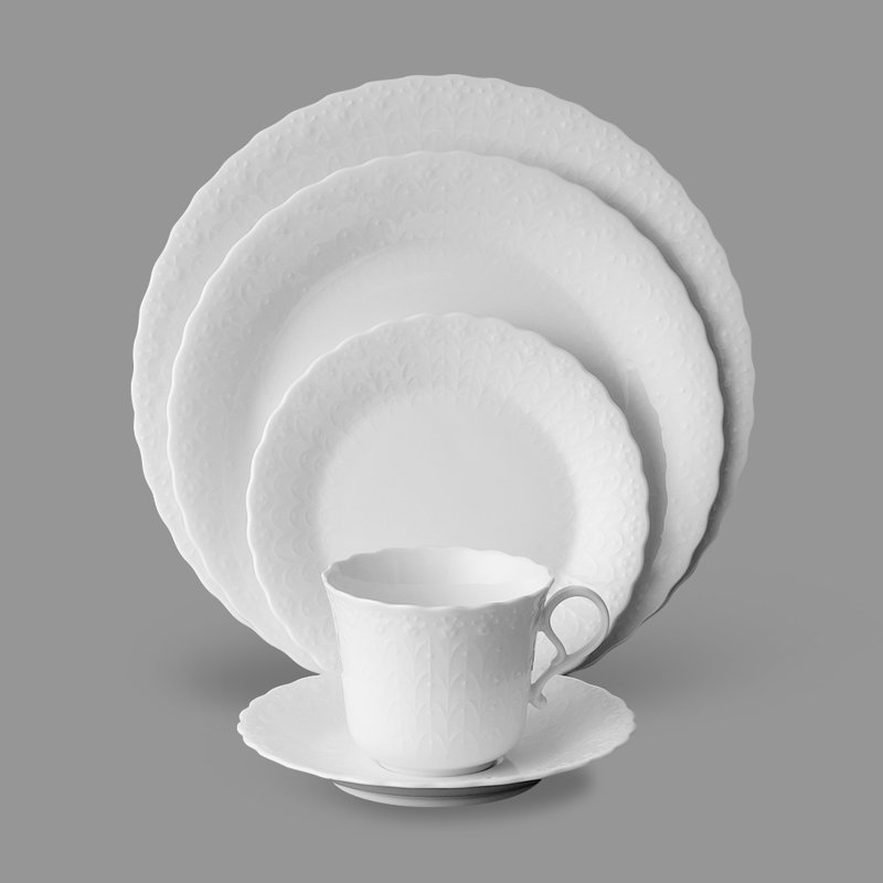 NARUMI Silky White 5 Piece Place Setting, Service for 1