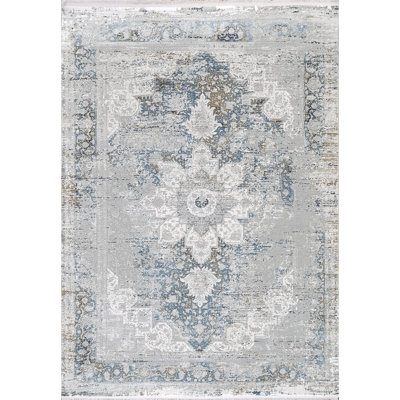 Tapis oriental gris / bleu Kaelyn