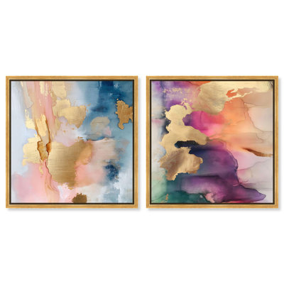 Gold Foil Set Canvas Set of 2 Dopamine Decor Art by Art Remedy