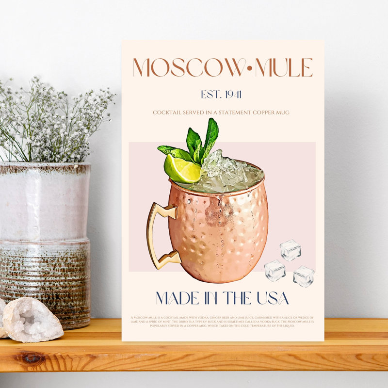 «Moscow Mule», art mural contemporain d'été, H 18 po x l 12 po