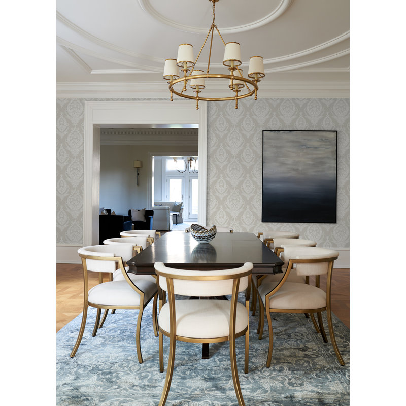 Raido Damask Wallpaper Roll, Light Gray