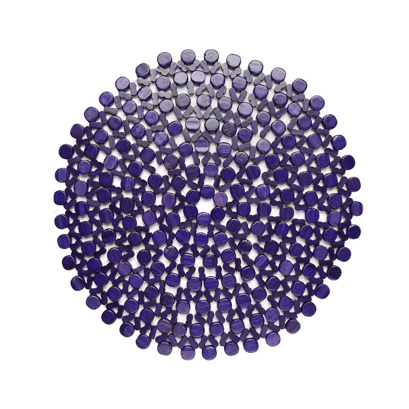 Round Bamboo Placemat, Navy
