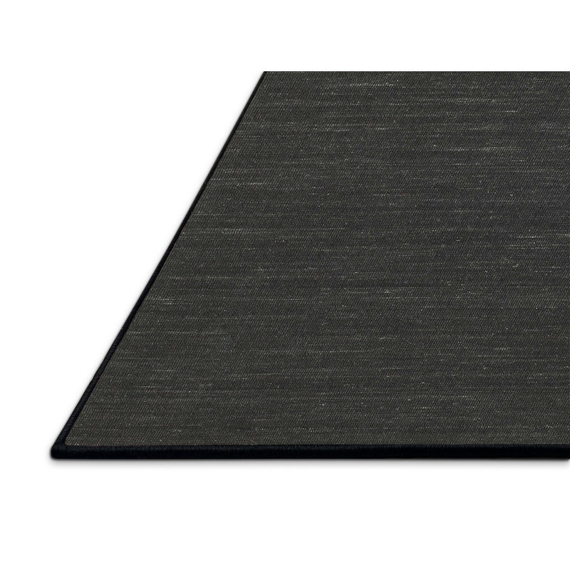 Tapis de zone noire contemporaine, Rectangle 7 pi 0 po x 9 pi 0 po