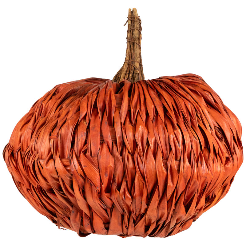 Décoration citrouilles tissées orange d’automne 8,5 "