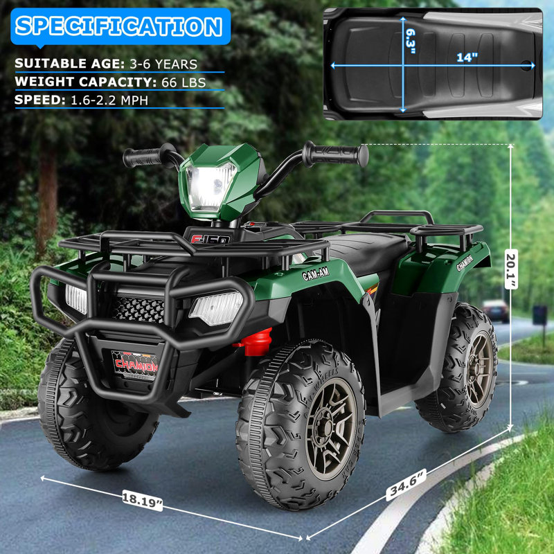 Voiture tout-terrain à piles 1 volt 12 volts Homdox, Vert