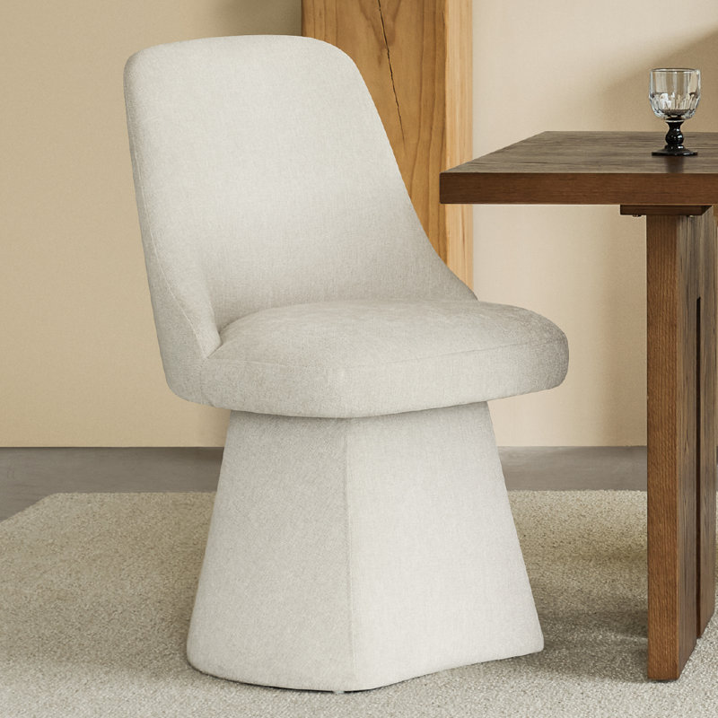 Chaise pivotante rembourrée en tissu, Lin lin