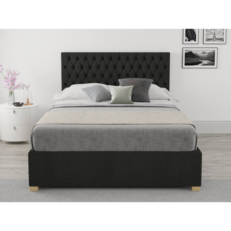 Central City Upholstered Ottoman Storage Bed, Super King (6'), Charcoal