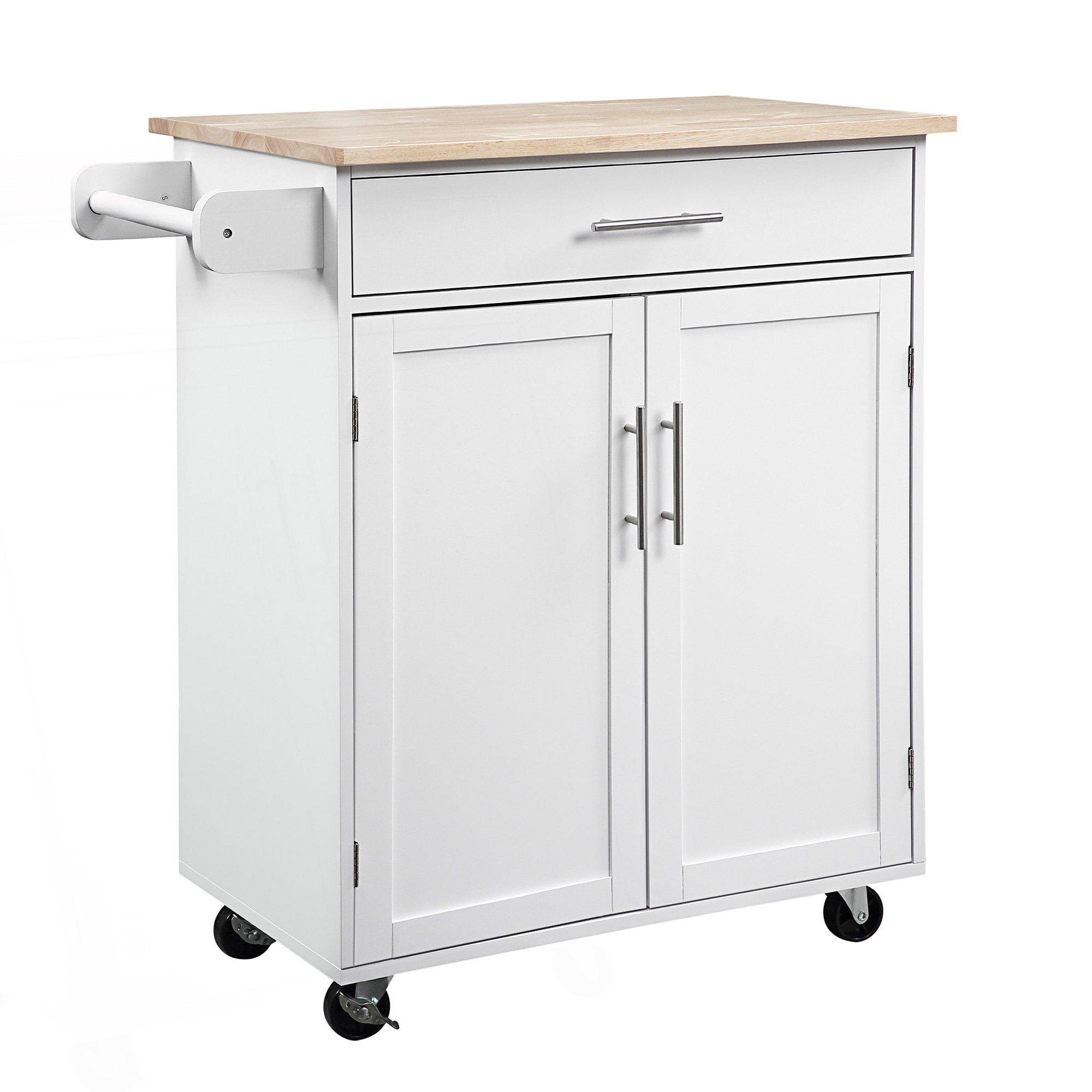 Latitude Run® Kitchen Island Cart With Drawer, Storage Cabinet, Towel ...