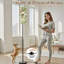  Lampe sur pied de 68,5 po avec ampoule à DEL à motif floral rétro en forme de fleur de printemps avec abat-jour en lin