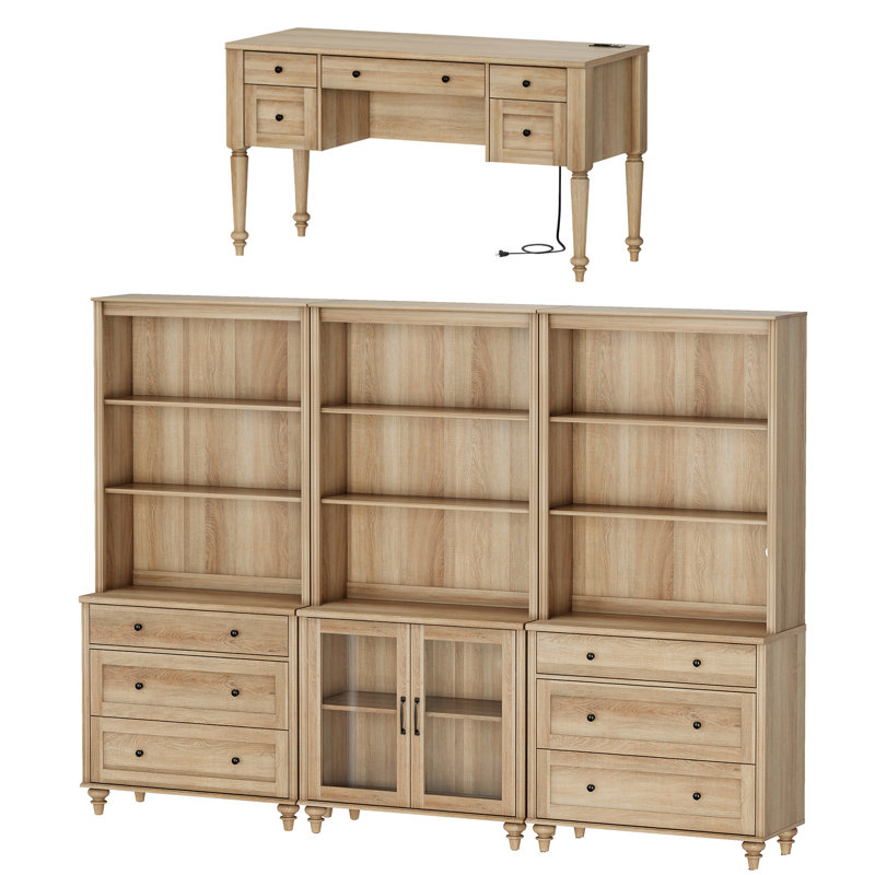 Scarlett Solid and Manufactured Wood Office Set