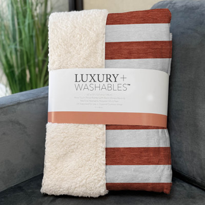 Addison Machine Washable Sherpa Throw Blanket