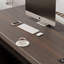 Bureau rectangulaire en bois manufacturé de couleur fumée + acier avec 3 tiroirs-1352397066-1352397071