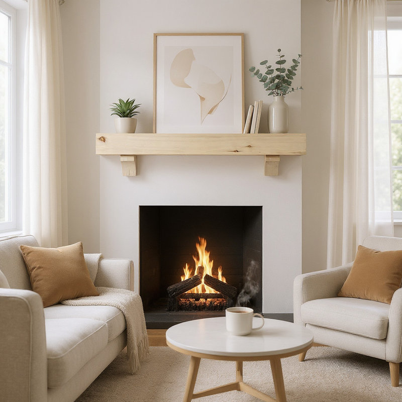 Mullett Hand Carved Wood Mantel, 60"