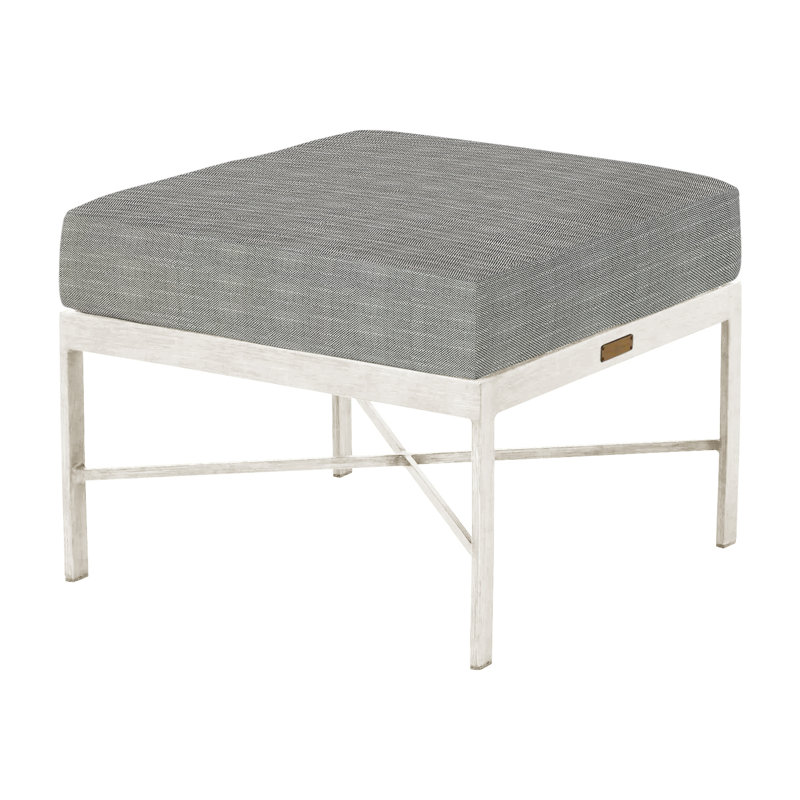 Repose-pieds en aluminium Monaco - Craie, Pas de soudure, Craie, InsideOut® Rollo ‑ lin argent
