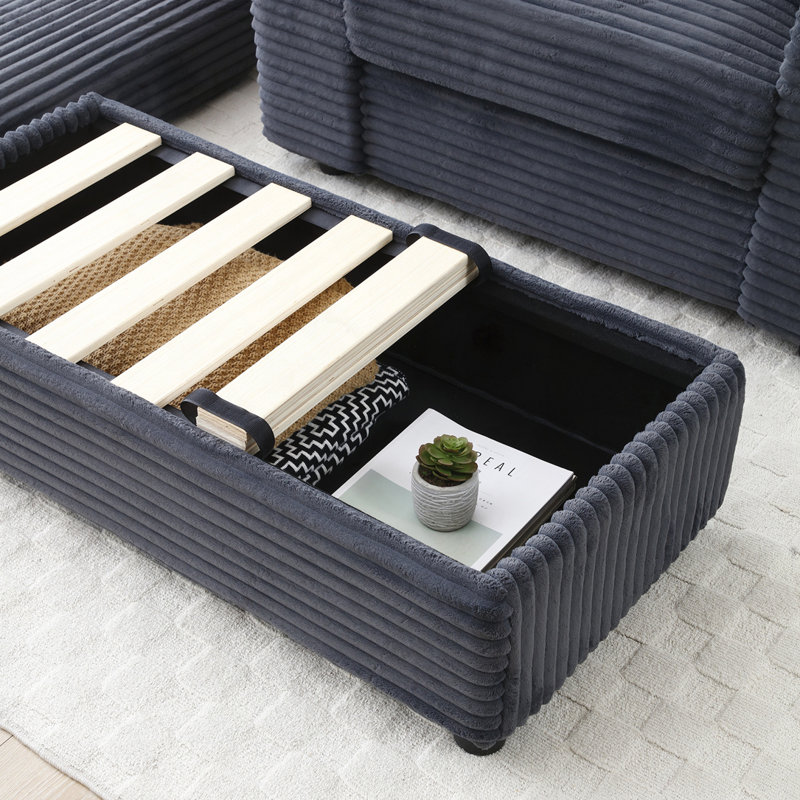 Loveseat with Ottomans, Dark Gray