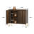 Walnut Nature Diagonal Wave Design Sideboard Cabinet