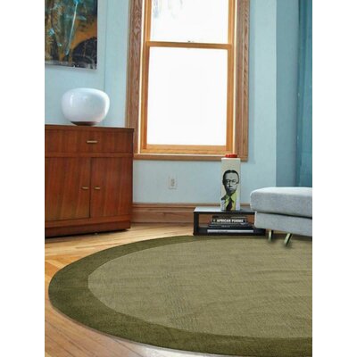 Round Cohocton Floral Handmade Tufted Wool Green Area Rug -  Alcott HillÂ®, 7418B697C1284D3BB4EB1B14225ADDE9