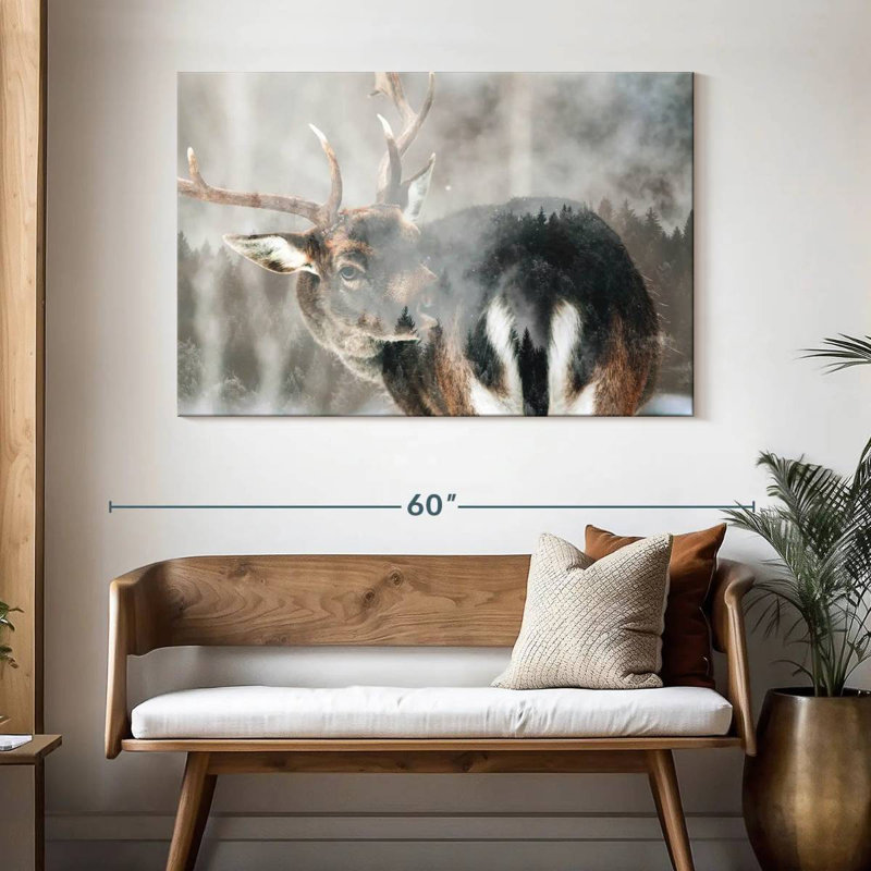 Brampt Winter Forest Deer, 32" H x 48" W