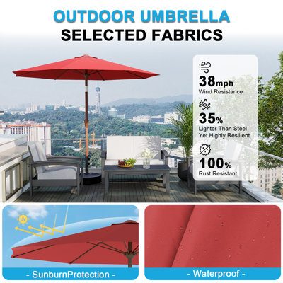  Market Umbrella With Crank Lift