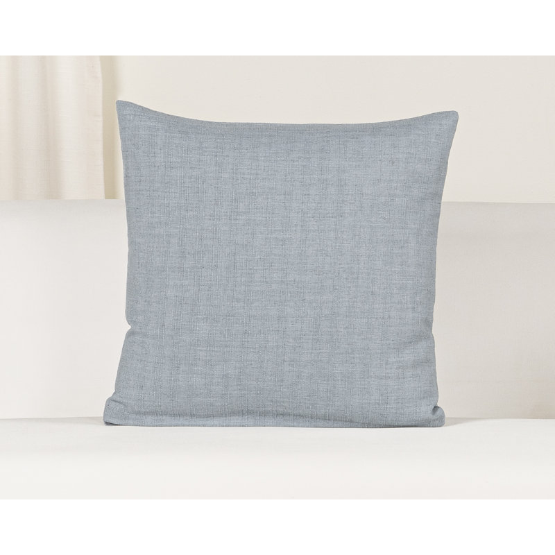 Indy Faux Linen Accent Pillow, Square 20", Polyester, Blue