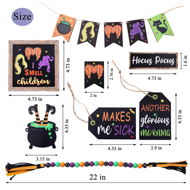 1Pcs décorations d'Halloween pour plateau Hocus Pocus