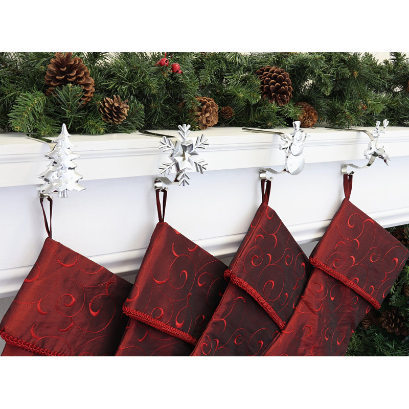 Support de bas de Noël 4 pièces original MantleClip, Argent