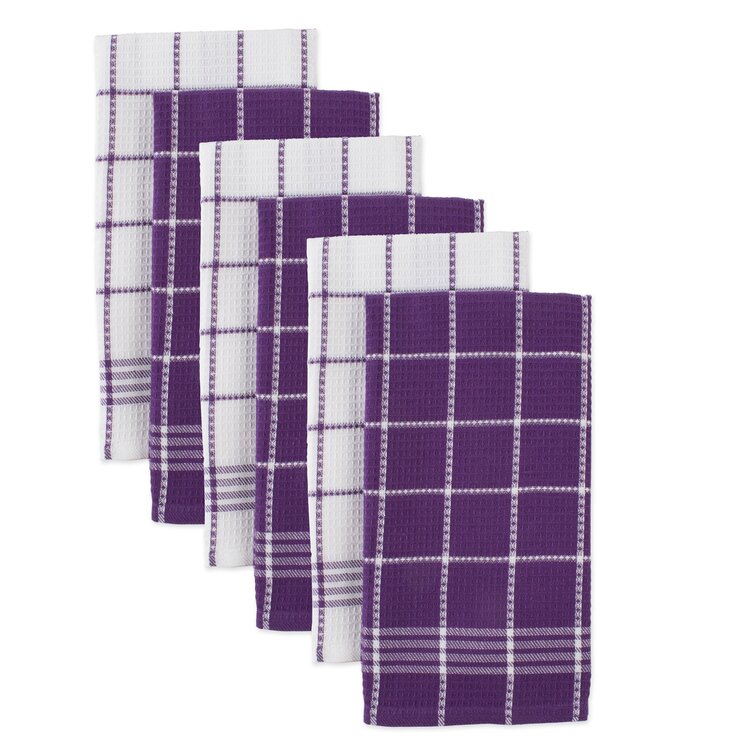 Eggplant Waffle Weave Dishtowel (Set of 6) Purple