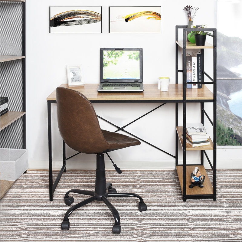 Morgan Hill Metal Base Writing Desk, Oak