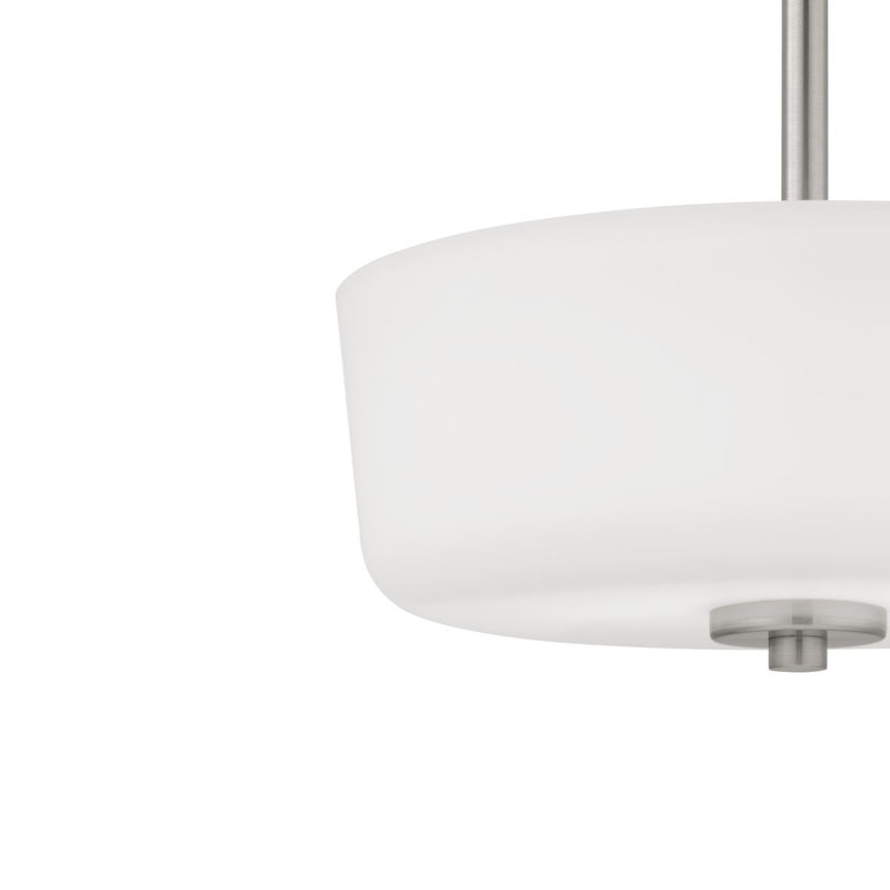 Luminaire suspendu cylindrique à 2 lumières Aiana, Nickel brossé