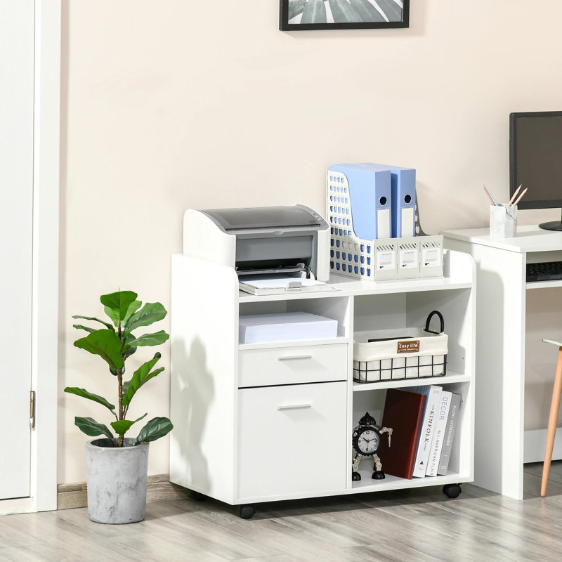 Zendeya 31.5'' Wide 2 -Drawer Mobile File Cabinet, White