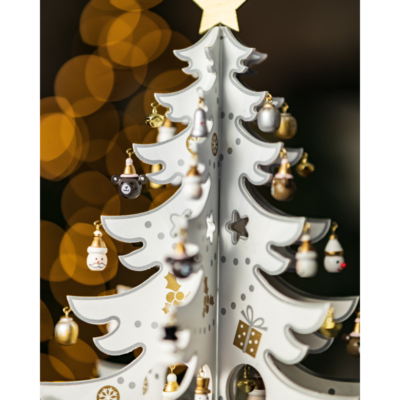 Christmas Tabletop Tree, Silver/White 