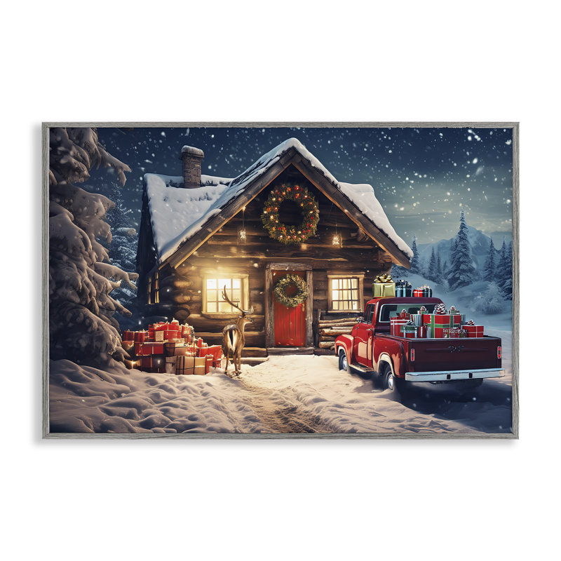 Art giclée Woodsy Holiday Cabin par Alina Georgescu, Estampe numérique Farmhouse, H 12 po x l 18 po