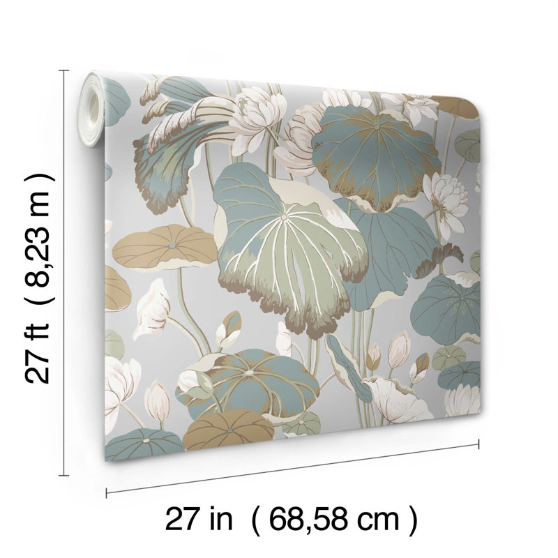 Rouleau de papier peint L 27 pi x l 27 po Kimpel, Gris/vert