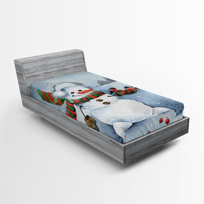 Multicolore drap de neige Ambesonne, Drap-housse de taille simple