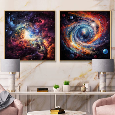 Ensemble de 2 décorations murales Schmitz - Galaxies