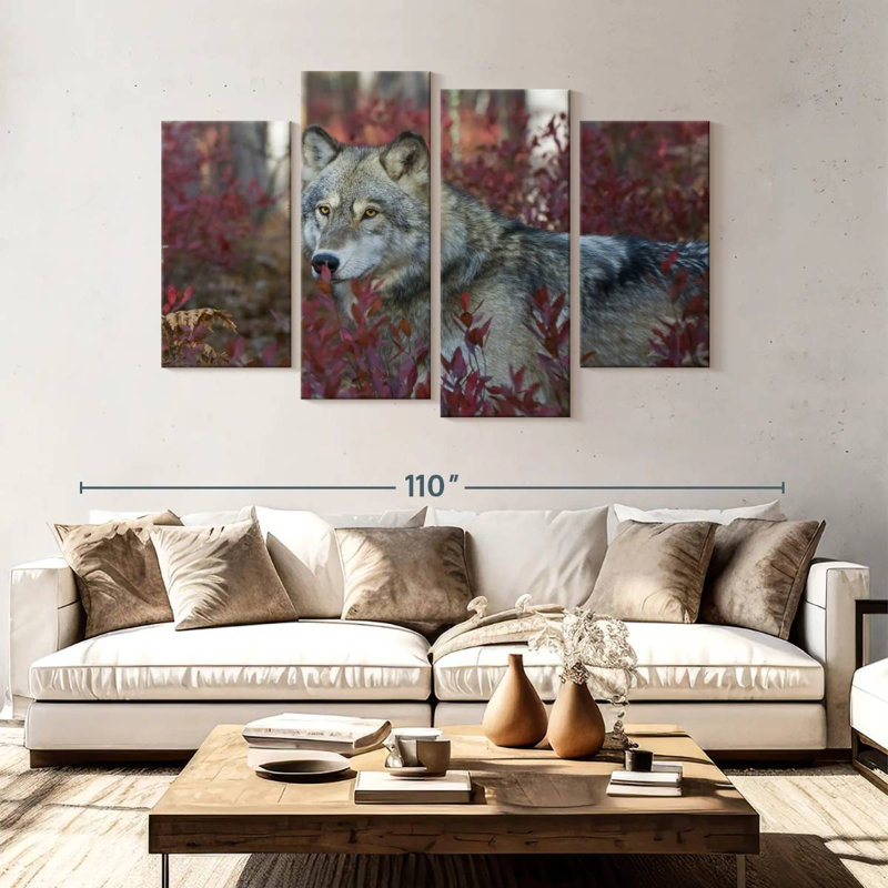 Brampt Gray Timber Wolf, 54" H x 84" W