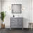 Distressed Grey Bath Vanity 36 In. W X 22 In. D, Right Offset And Cultured Marble Top-117978757
