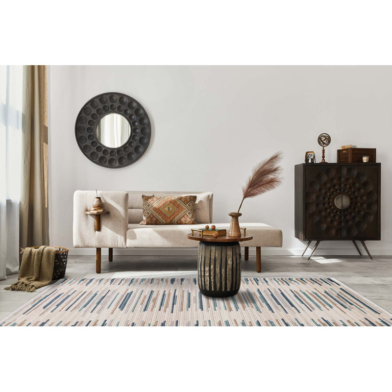 Tapis rectangulaire contemporain à motif géométrique texturé haut / bas 9 pi 2 po x 12 pi 4 po