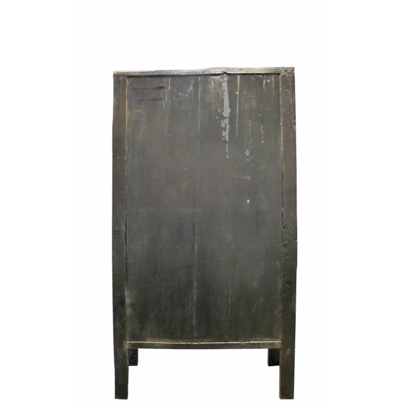 80" Inch High Chinoiserie-Style Red Elm Armoire