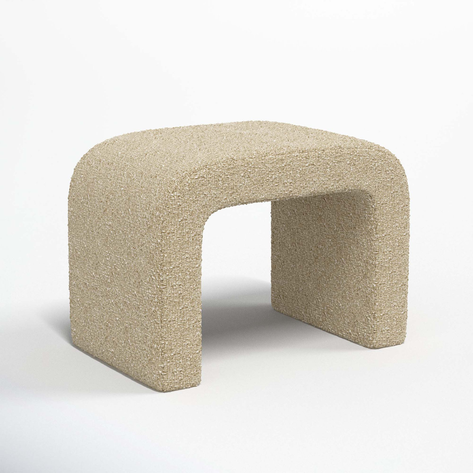 Barley 28" Ottoman, Classic Buff Boucle
