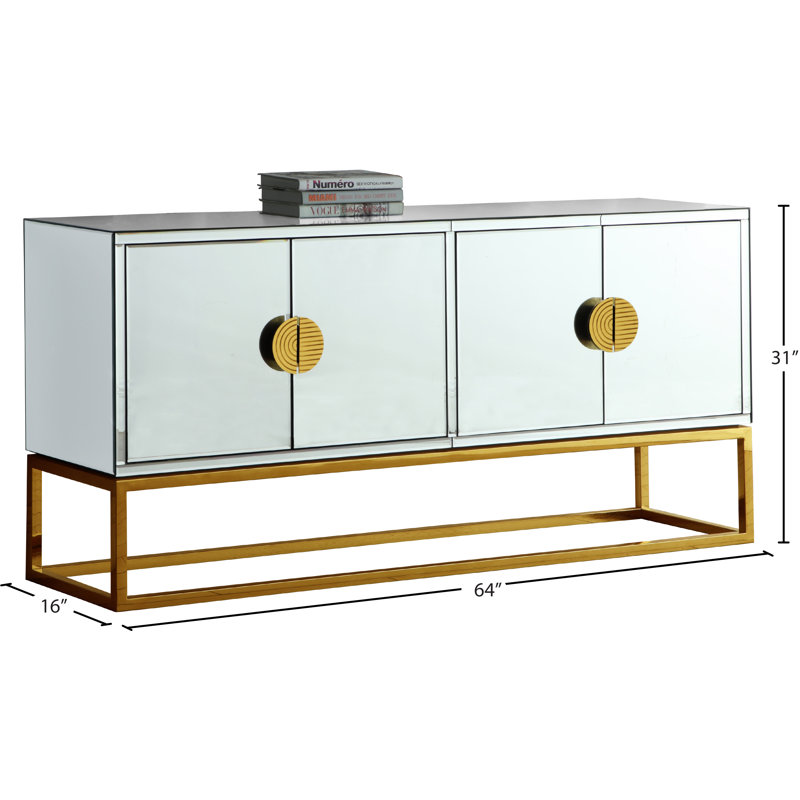Marbella Analea Buffet Table, Gold/White