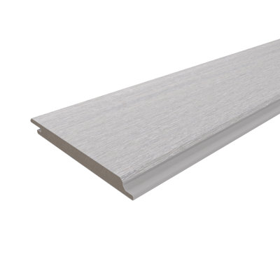 Revêtement de sol composite blanc à motif de grains de fumée droits 5,59 po x 96 po All Weather Siding Pro