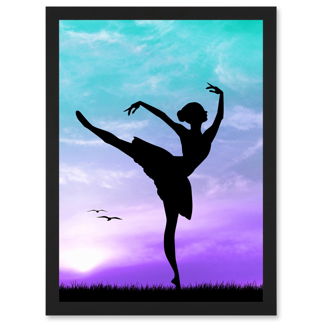 Photo Mock Up Silhouette Sunset Ballet Dancer - Single Picture Frame Print
