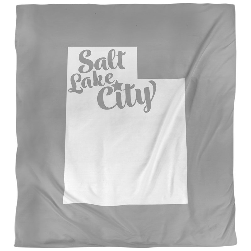 Housse de couette réversible simple Salt Lake City Utah, Microfibre, Housse de couette simple TG, Gris