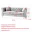 Chesterfield Grey 3-Seater Sofa Tufted Couch with Metal Feet Nailhead Trim and Two Pillows