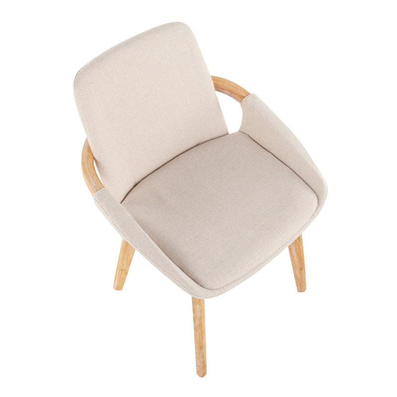 Whitacre 17'' H Upholstered Parsons Chair, Cream Noise, Natural
