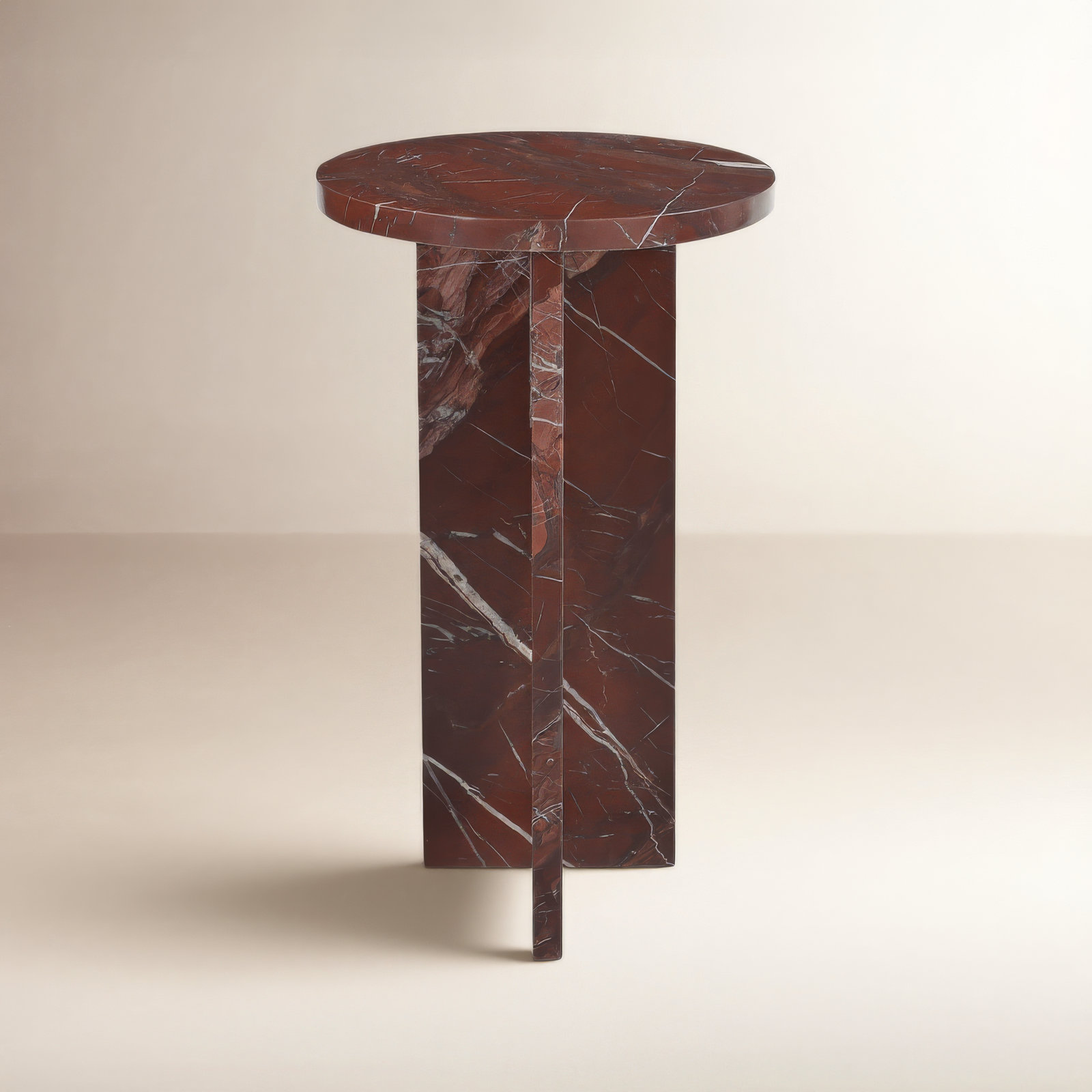 Fairfax Marble Drink Table, Red