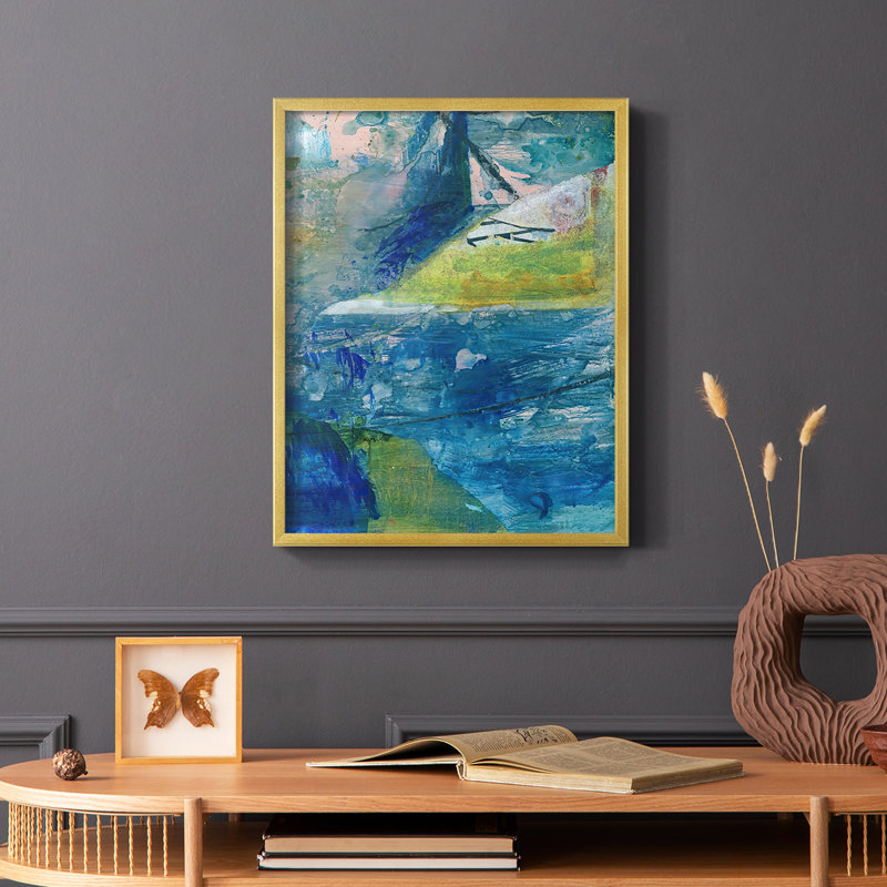 «Spring Winds VI», reproduction encadrée - bois massif, H 14 po x l 11 po, Or