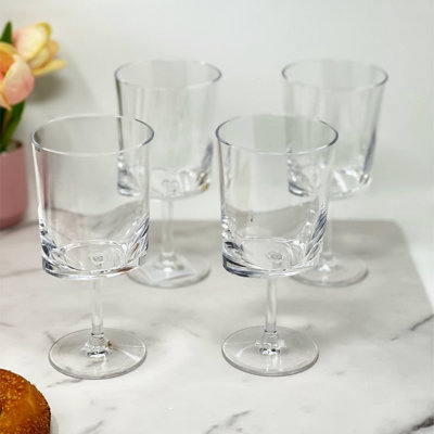 Oval Halo Plastic Wine Glasses Set Of 4 (12oz), Bpa Free Acrylic Wine Glass Set, Unbreakable Red Wine Glasses, White Wine Glasses