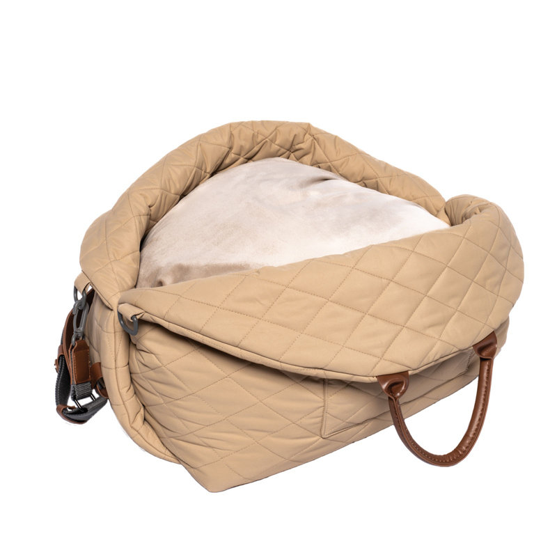 Mew Mew Travel Pet Car Bed, Caramel, Caramel